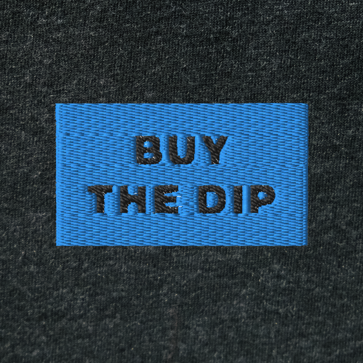 Unisex Hooded Long Sleeve Tee - BLACK - BUY THE DIP (blue)