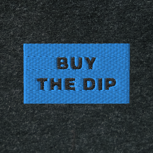 Unisex Hooded Long Sleeve Tee - BLACK - BUY THE DIP (blue)