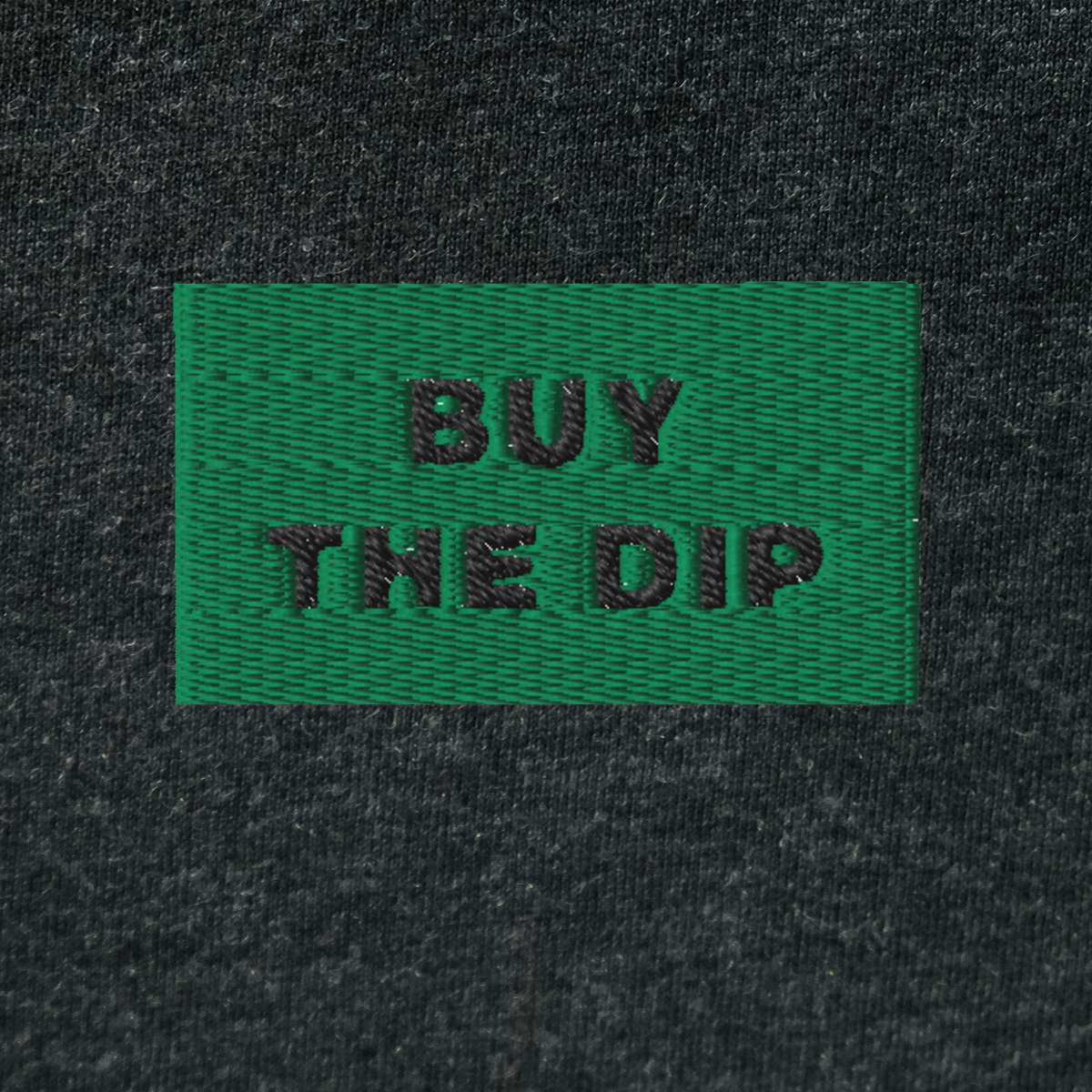 Unisex Hooded Long Sleeve Tee - BLACK - BUY THE DIP (green)