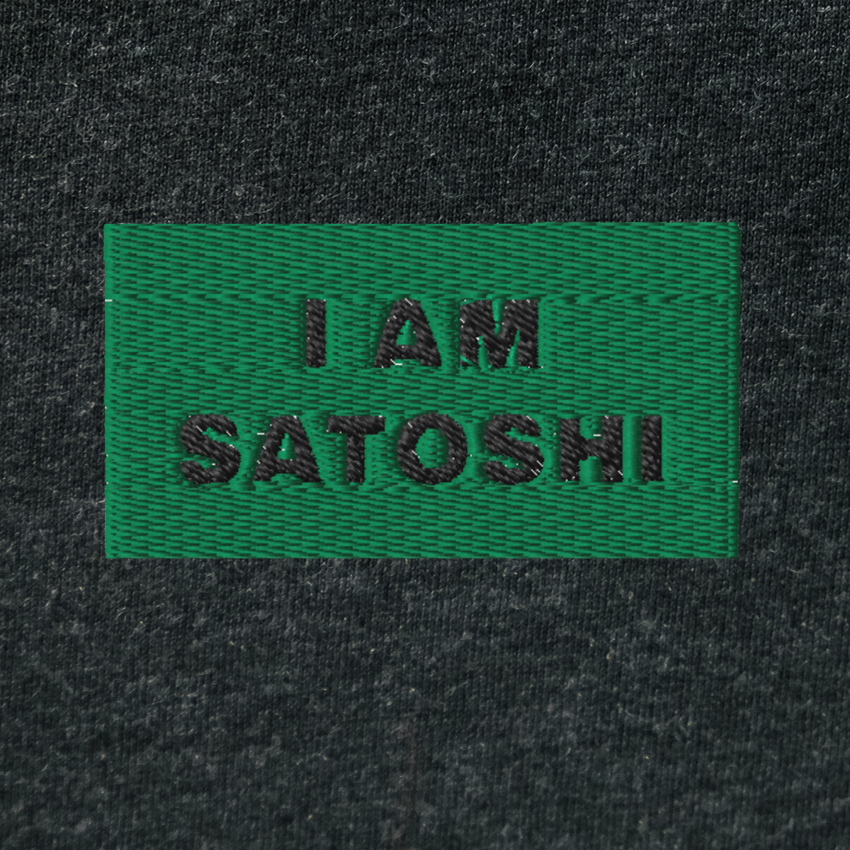 Unisex Hooded Long Sleeve Tee - BLACK - I AM SATOSHI (green)