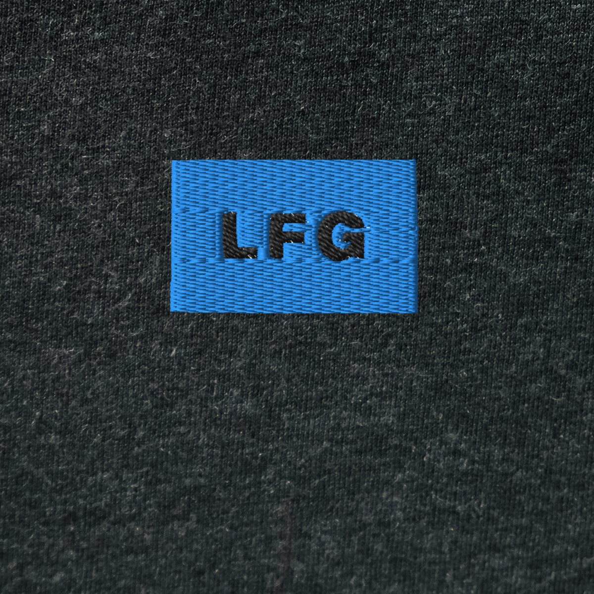 Unisex Hooded Long Sleeve Tee - BLACK - LFG (blue)