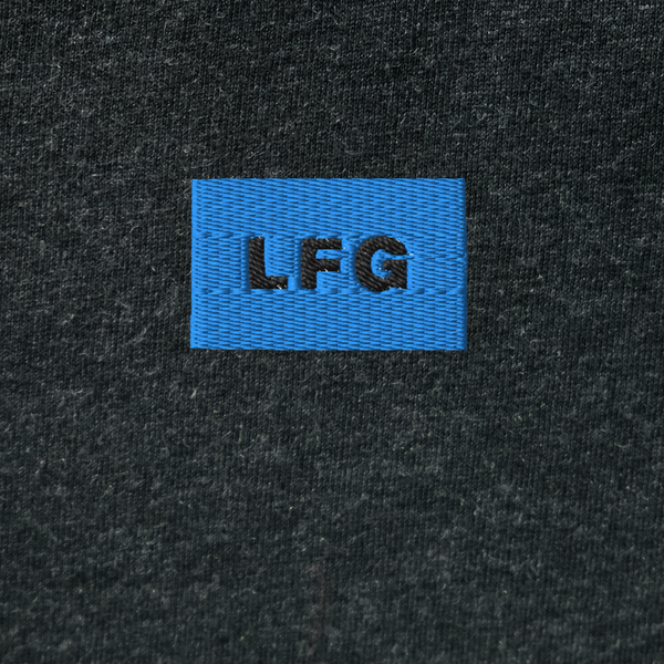 Unisex Hooded Long Sleeve Tee - BLACK - LFG (blue)