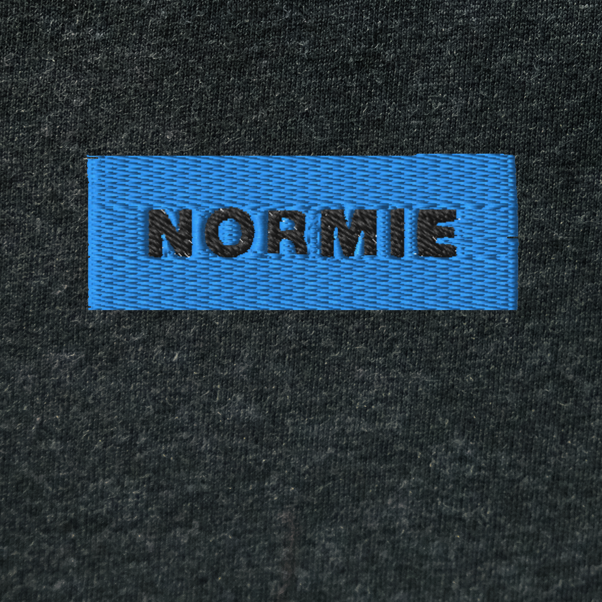 Unisex Hooded Long Sleeve Tee - BLACK - NORMIE (blue)