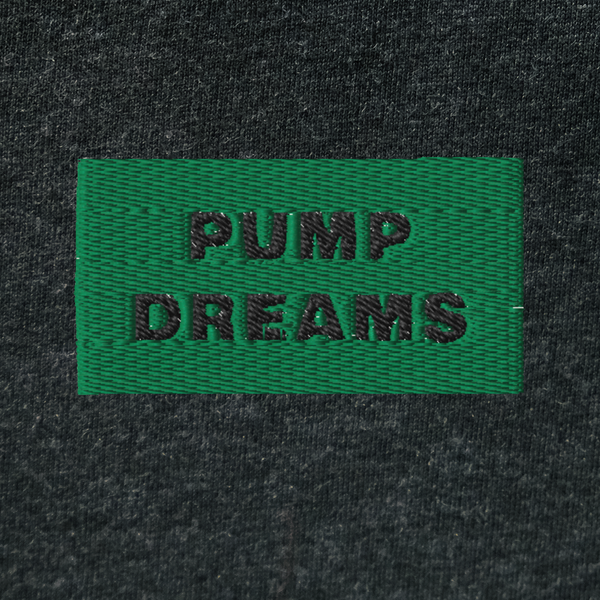 Unisex Hooded Long Sleeve Tee - BLACK - PUMP DREAMS (green)