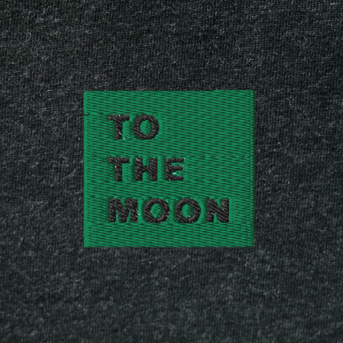 Unisex Hooded Long Sleeve Tee - BLACK - TO THE MOON (green)