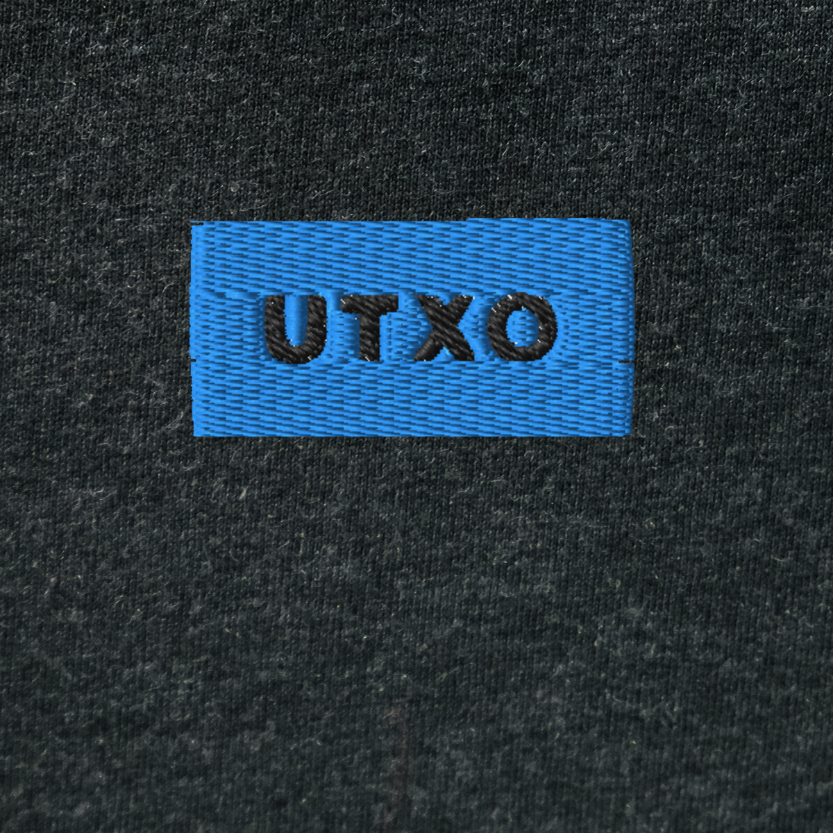 Unisex Hooded Long Sleeve Tee - BLACK - UTXO (blue)