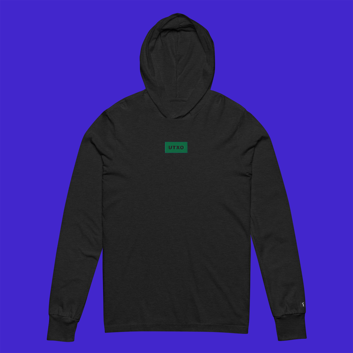 Unisex Hooded Long Sleeve Tee - BLACK - UTXO (green)