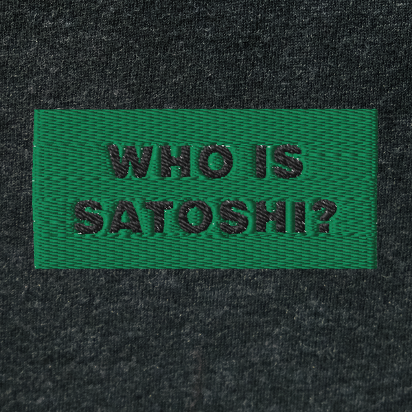 Unisex Hooded Long Sleeve Tee - BLACK - WHO IS SATOSHI (green)