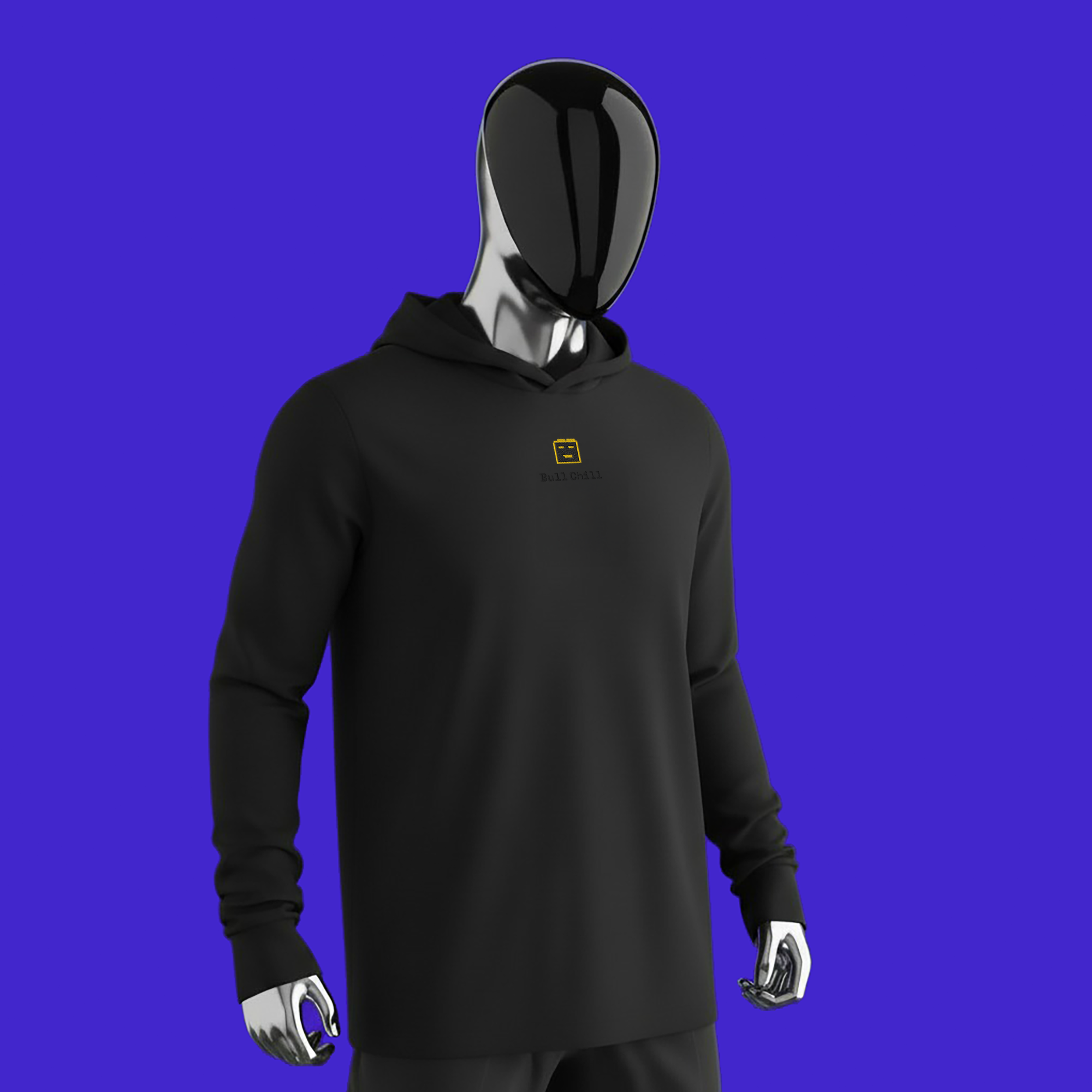 Unisex Hooded Long Sleeve Tee - BLACK - BullChill