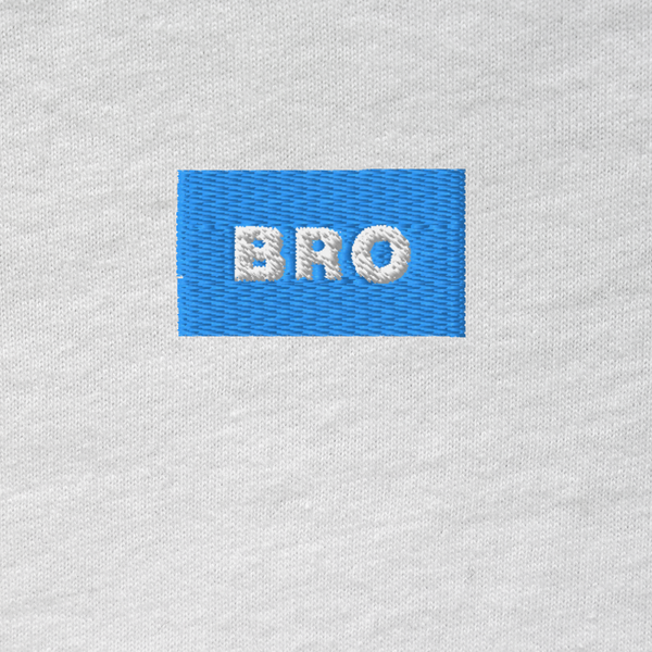 Unisex Hooded Long Sleeve Tee - WHITE - BRO (blue)