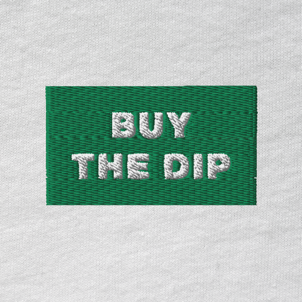 Unisex Hooded Long Sleeve Tee - WHITE - BUY THE DIP (green)