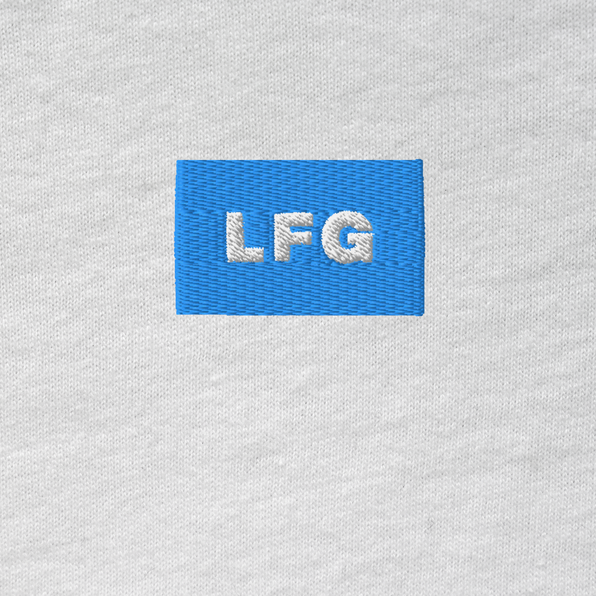 Unisex Hooded Long Sleeve Tee - WHITE - LFG (blue)