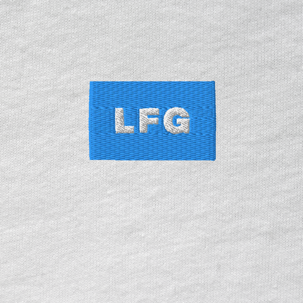 Unisex Hooded Long Sleeve Tee - WHITE - LFG (blue)