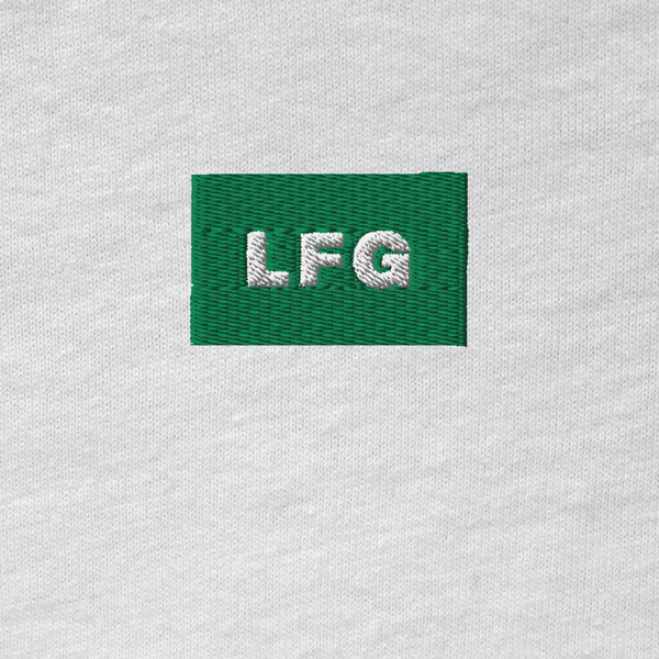 Unisex Hooded Long Sleeve Tee - WHITE - LFG (green)