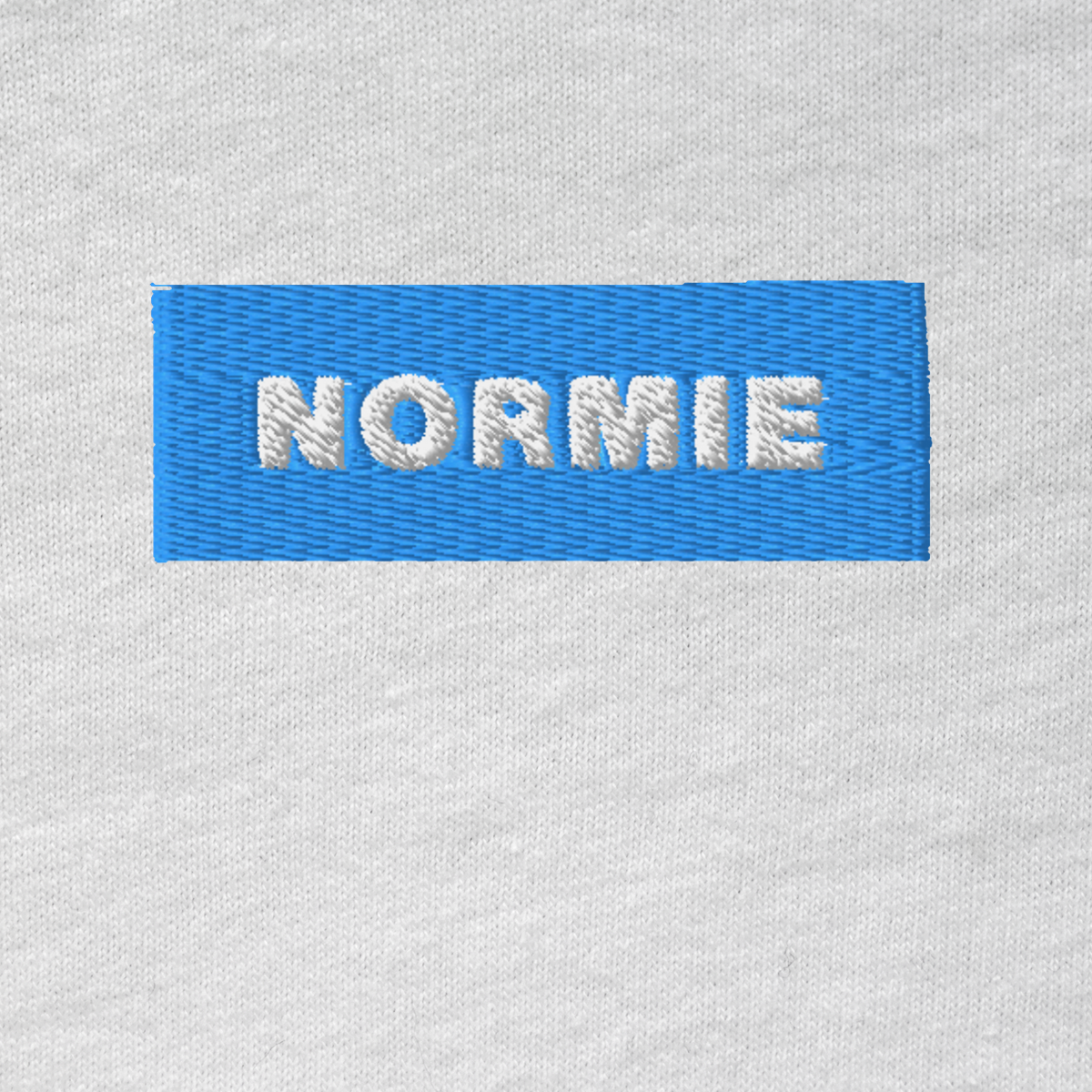 Unisex Hooded Long Sleeve Tee - WHITE - NORMIE (blue)