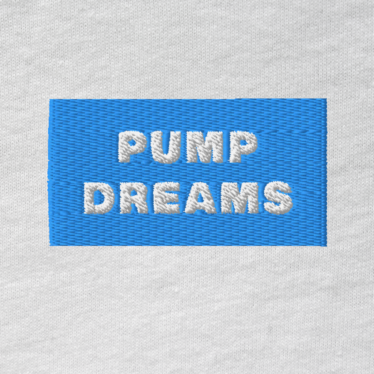 Unisex Hooded Long Sleeve Tee - WHITE - PUMP DREAMS (blue)