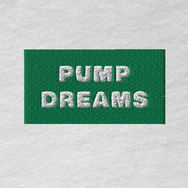 Unisex Hooded Long Sleeve Tee - WHITE - PUMP DREAMS (green)