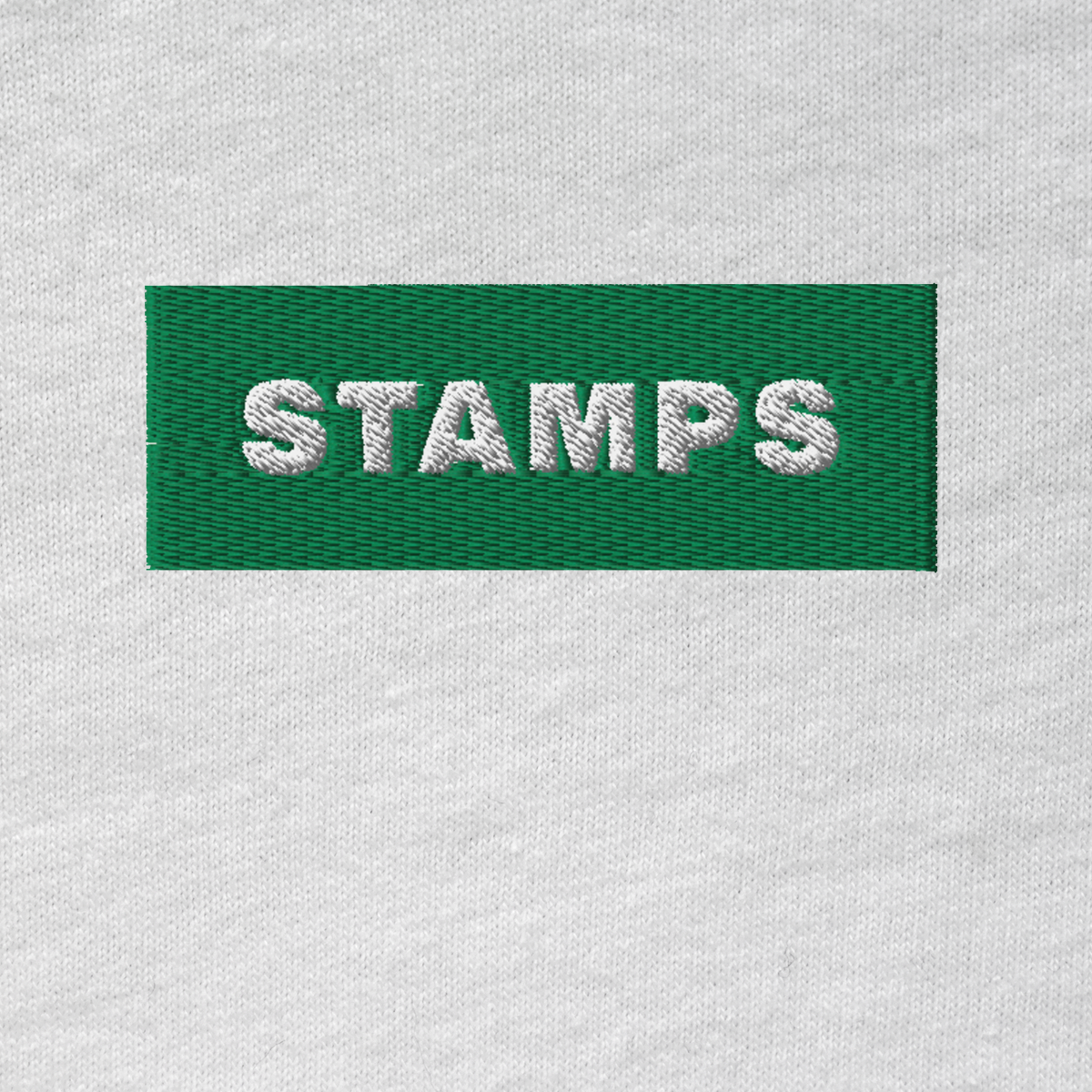 Unisex Hooded Long Sleeve Tee - WHITE - STAMPS (green)