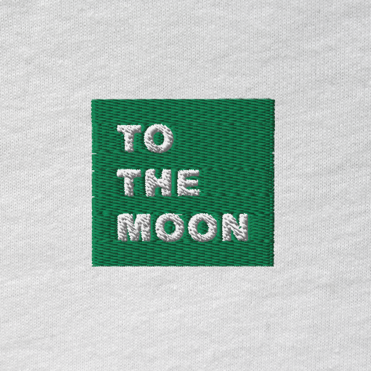 Unisex Hooded Long Sleeve Tee - WHITE - TO THE MOON (green)