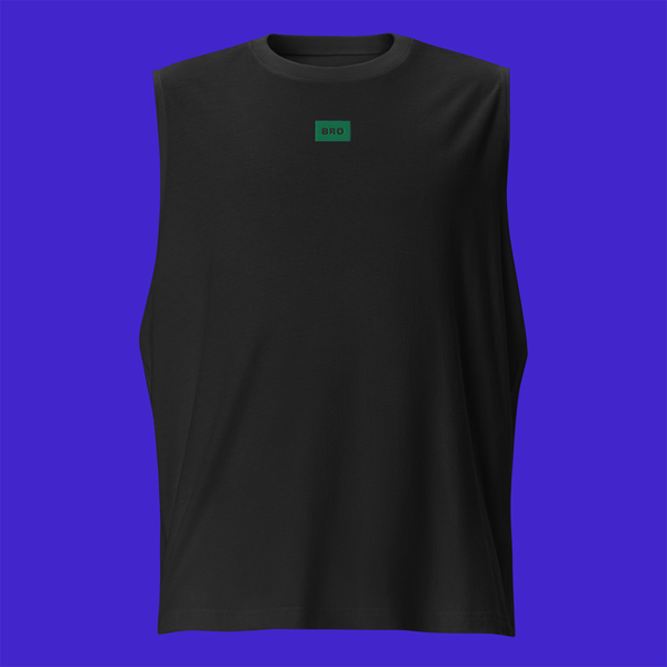 Unisex Muscle Shirt - BLACK - BRO (green)
