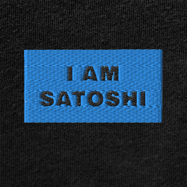 Unisex Muscle Shirt - BLACK - I AM SATOSHI (blue)