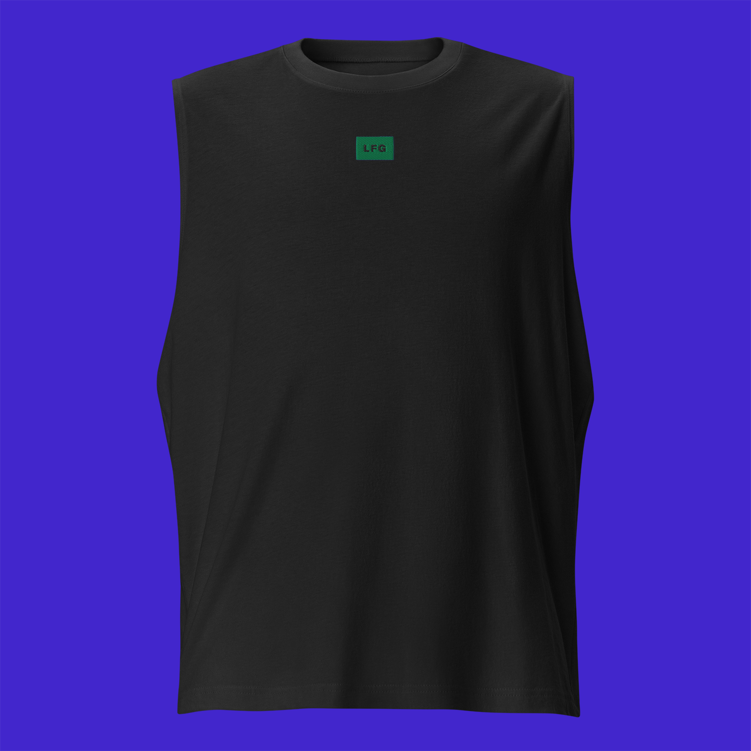 Unisex Muscle Shirt - BLACK - LFG (green)