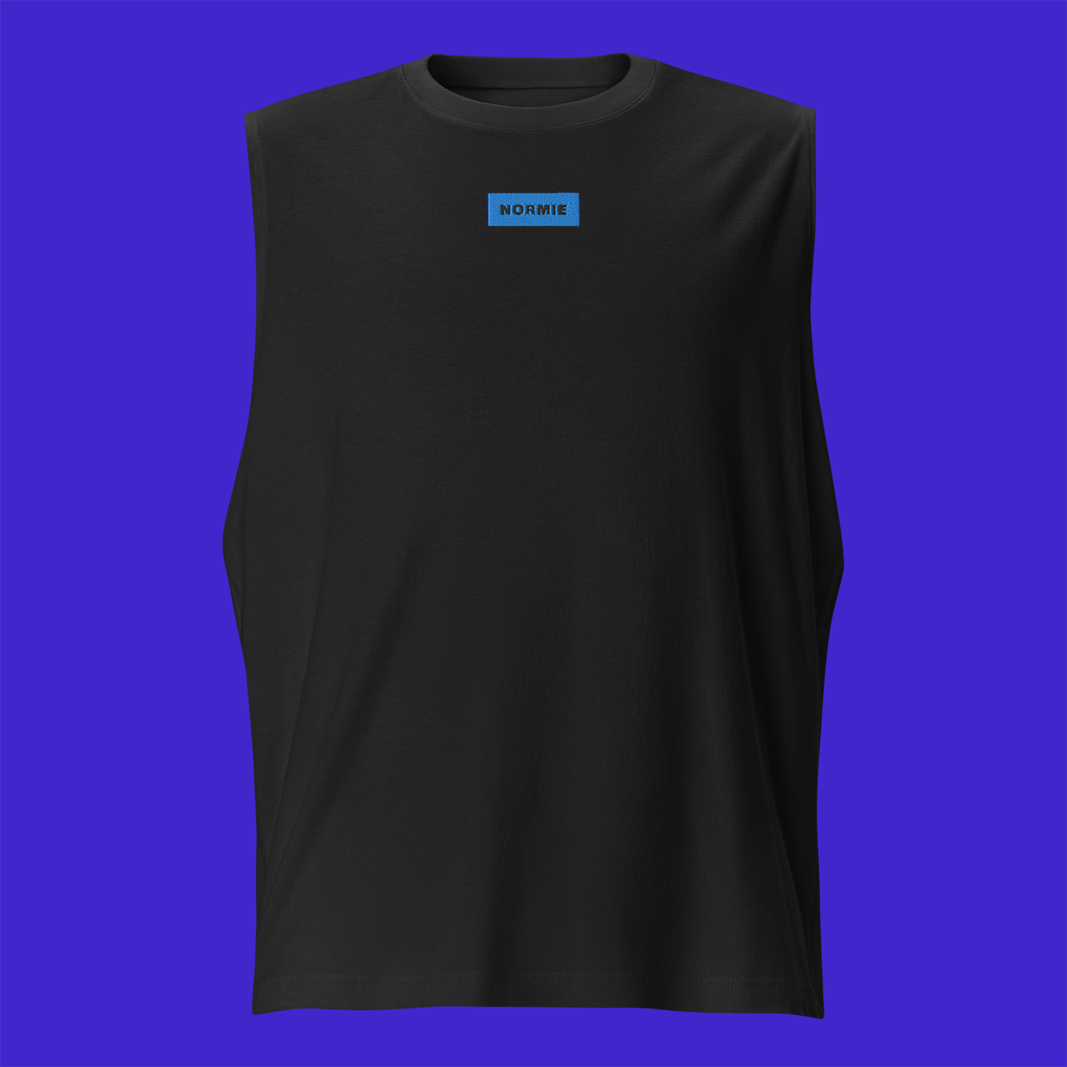 Unisex Muscle Shirt - BLACK - NORMIE (blue)