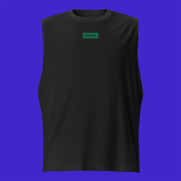 Unisex Muscle Shirt - BLACK - NORMIE (green)