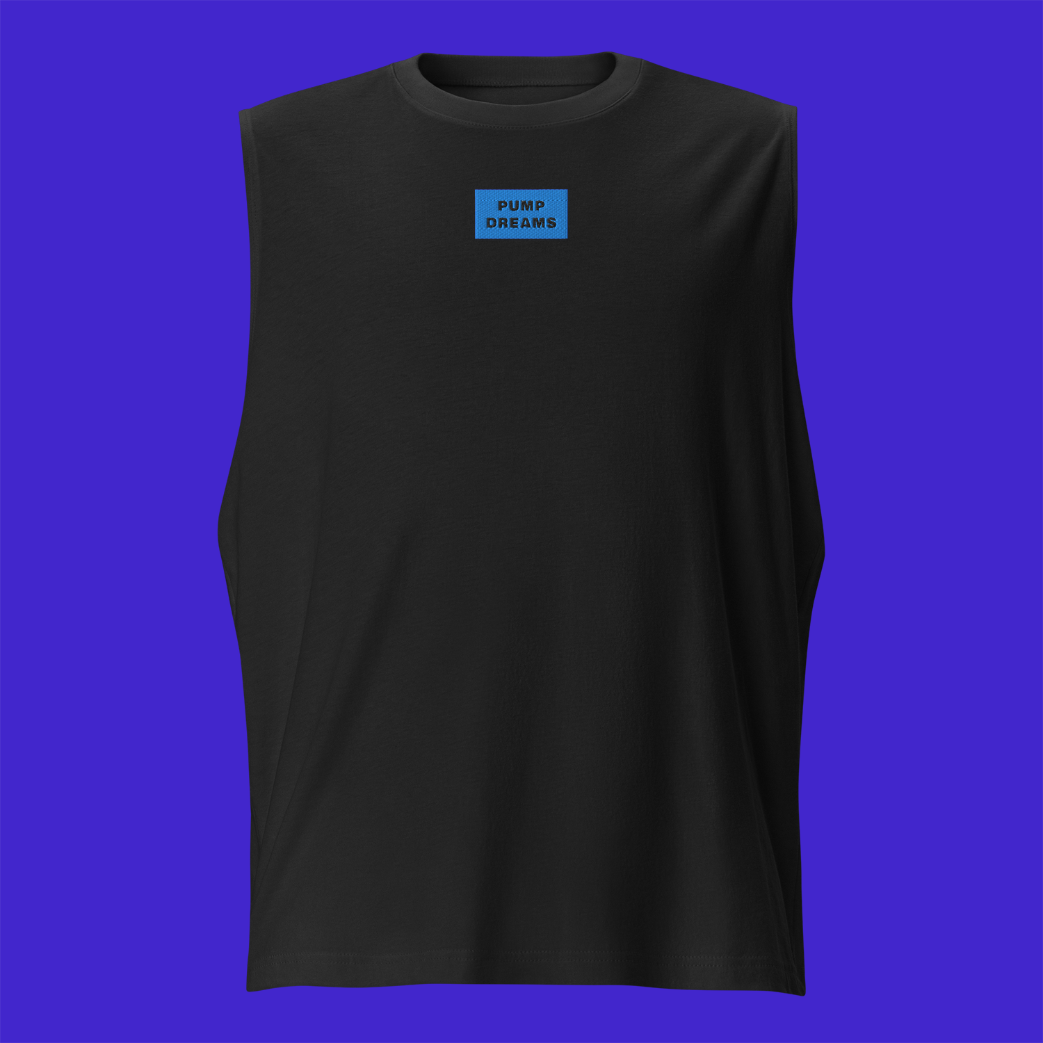 Unisex Muscle Shirt - BLACK - PUMP DREAMS (blue)
