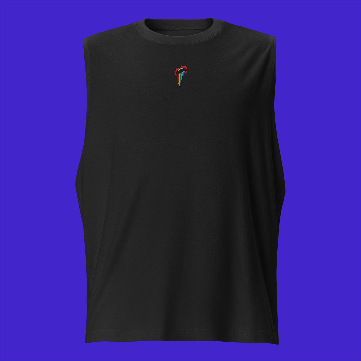 Unisex Muscle Shirt - BLACK - Rainbow