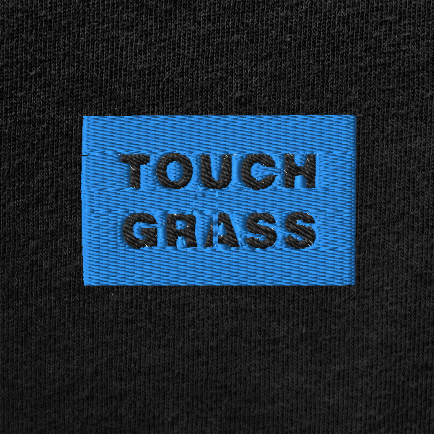 Unisex Muscle Shirt - BLACK - TOUCH GRASS (blue)
