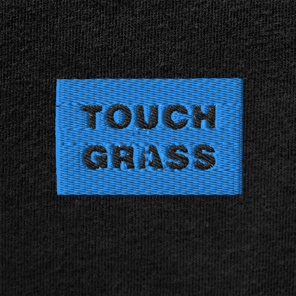 Unisex Muscle Shirt - BLACK - TOUCH GRASS (blue)