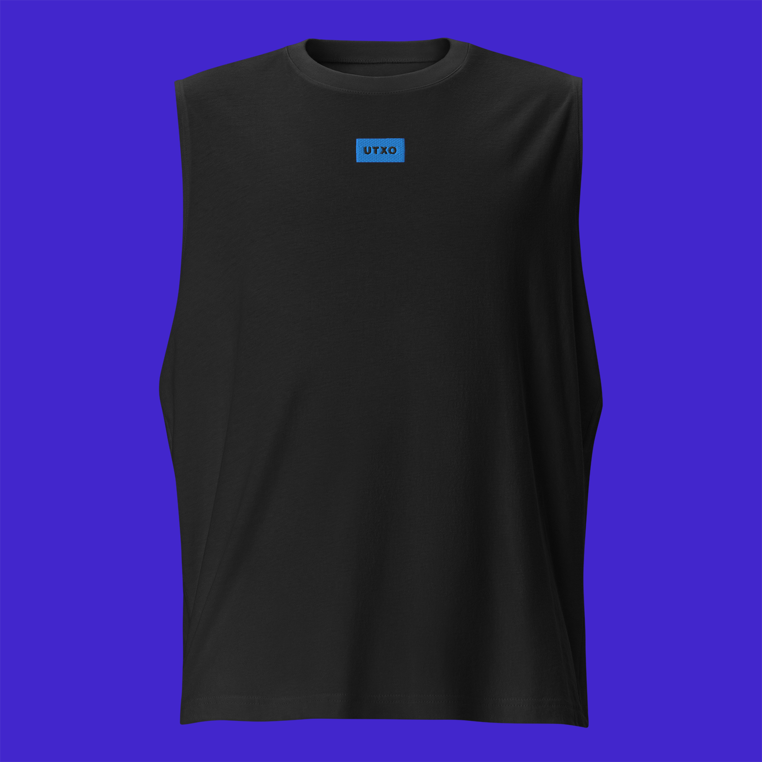 Unisex Muscle Shirt - BLACK - UTXO (blue)