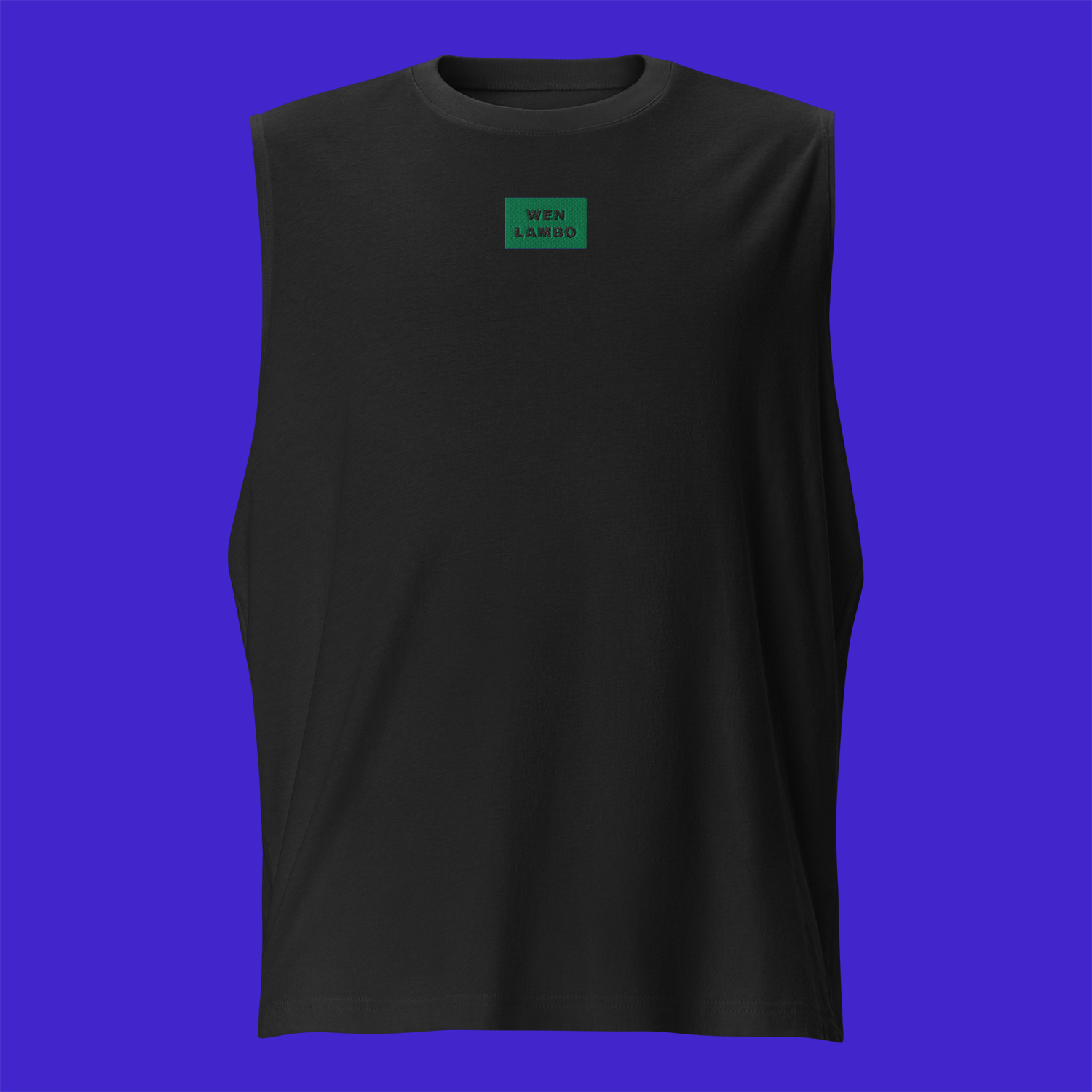 Unisex Muscle Shirt - BLACK - WEN LAMBO (green)