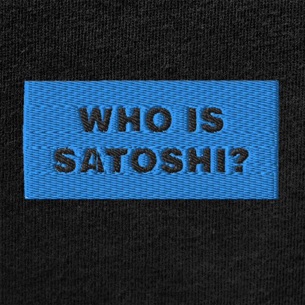 Unisex Muscle Shirt - BLACK - WHO IS SATOSHI (blue)