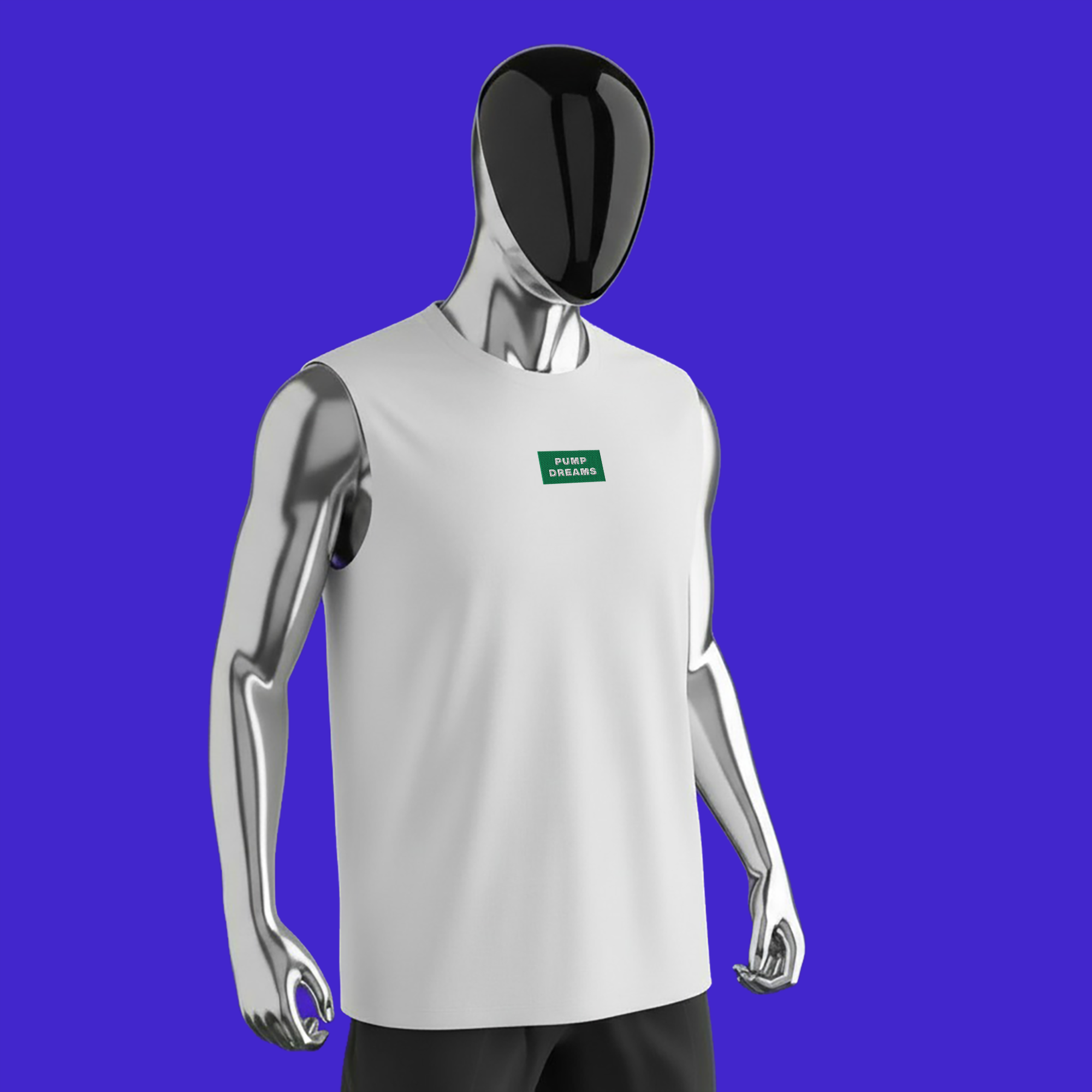 Unisex Muscle Shirt - WHITE - PUMP DREAMS (green)