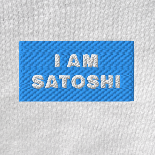 Unisex Muscle Shirt - WHITE - I AM SATOSHI (blue)