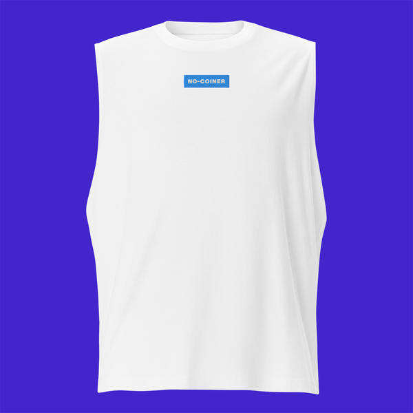 Unisex Muscle Shirt - WHITE - NO-COINER (blue)