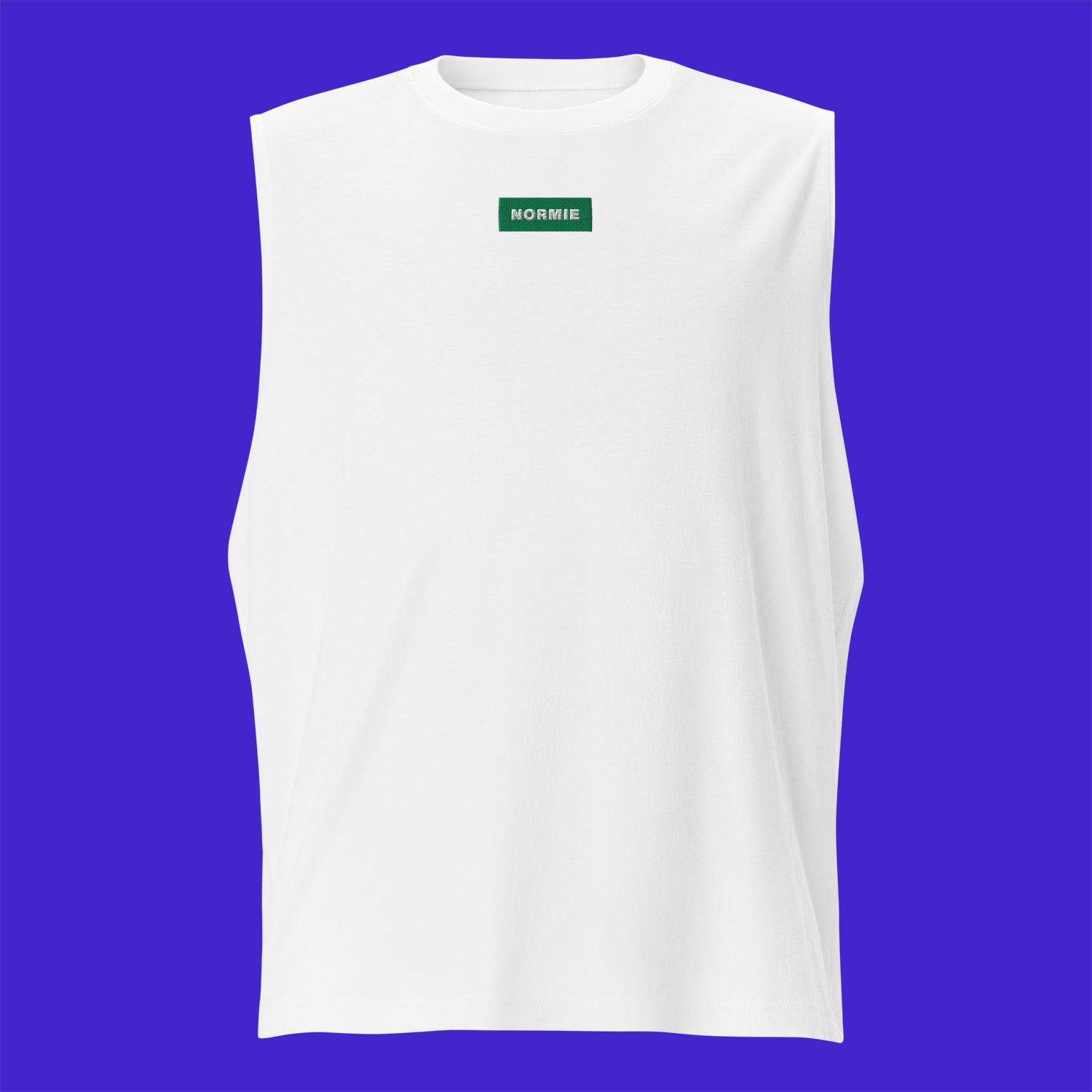 Unisex Muscle Shirt - WHITE - NORMIE (green)