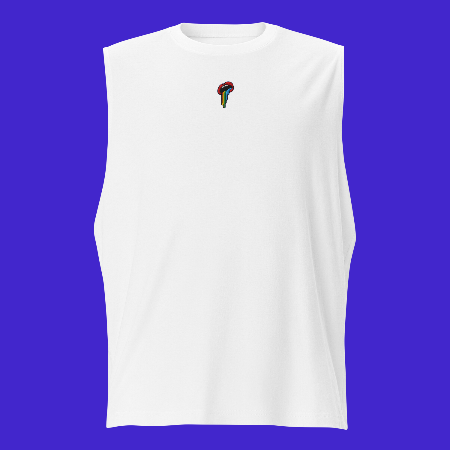 Unisex Muscle Shirt - WHITE - Rainbow