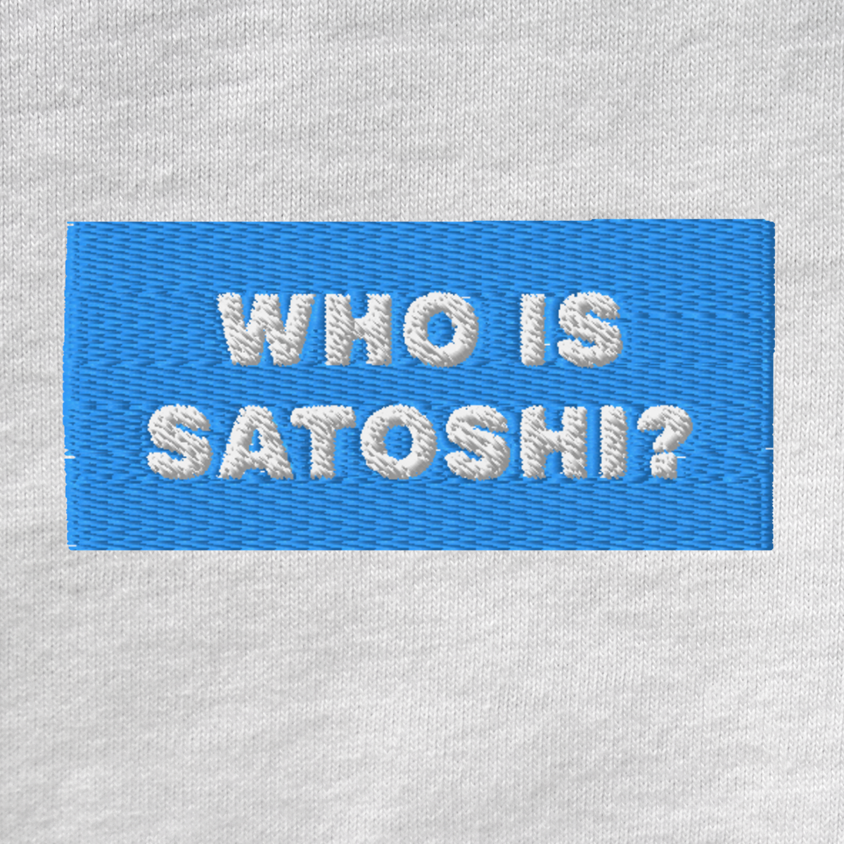 Unisex Muscle Shirt - WHITE - WHO IS SATOSHI (blue)