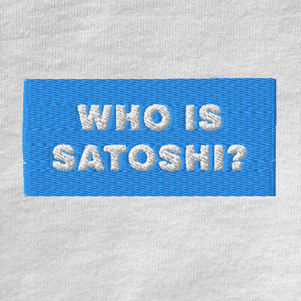 Unisex Muscle Shirt - WHITE - WHO IS SATOSHI (blue)