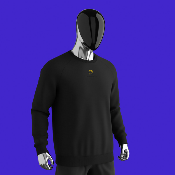 Unisex Organic Raglan Sweatshirt - BLACK - BullChill