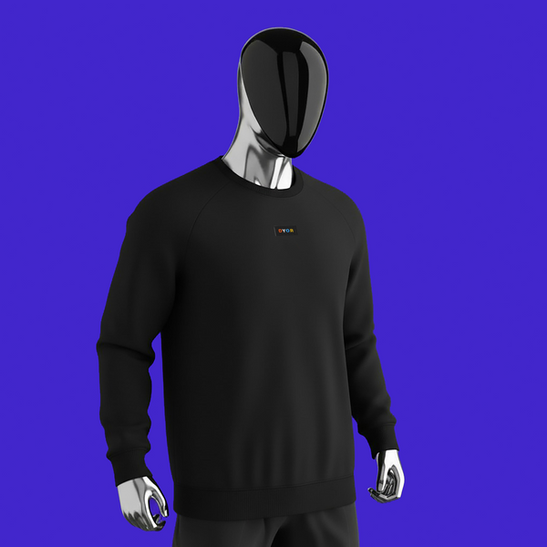 Unisex Organic Raglan Sweatshirt - BLACK - DYOR