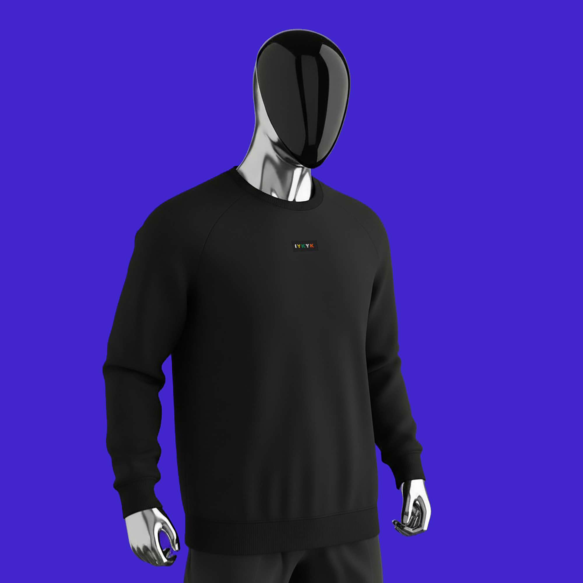 Unisex Organic Raglan Sweatshirt - BLACK - IYKYK