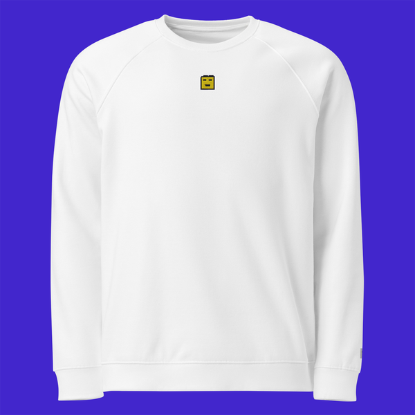 Unisex Organic Raglan Sweatshirt - WHITE - BullChill