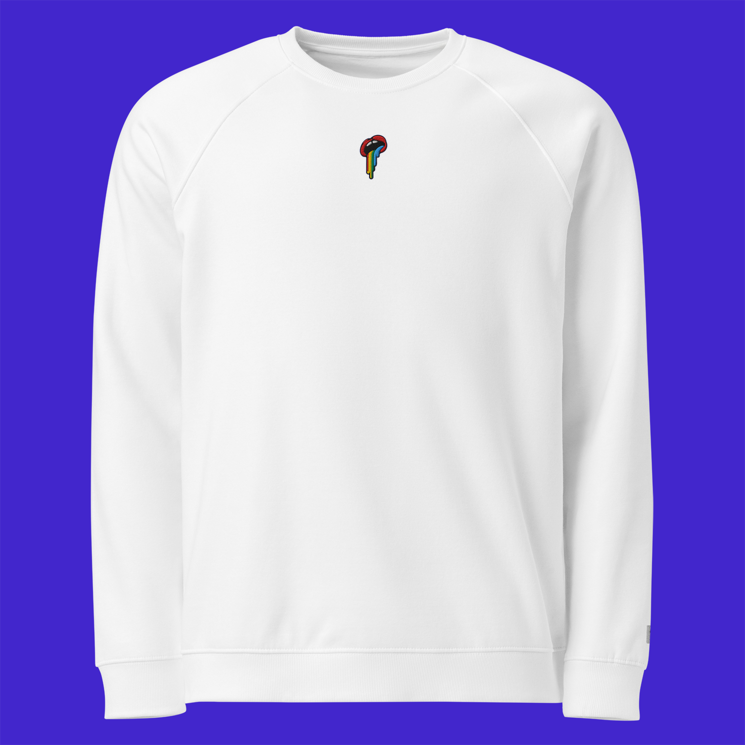 Unisex Organic Raglan Sweatshirt - WHITE - Rainbow