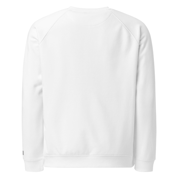 Unisex Organic Raglan Sweatshirt - WHITE - BRO (blue)