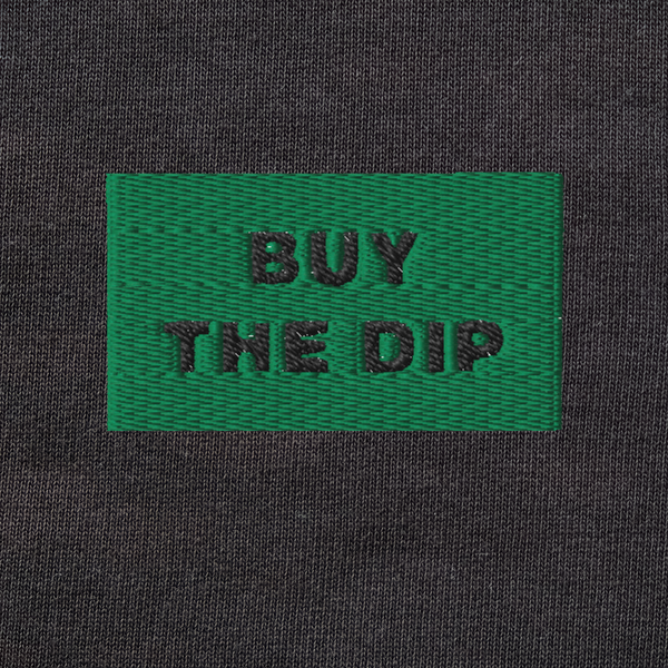 Unisex Organic Sweatshirt - BLACK - BUY THE DIP (green)