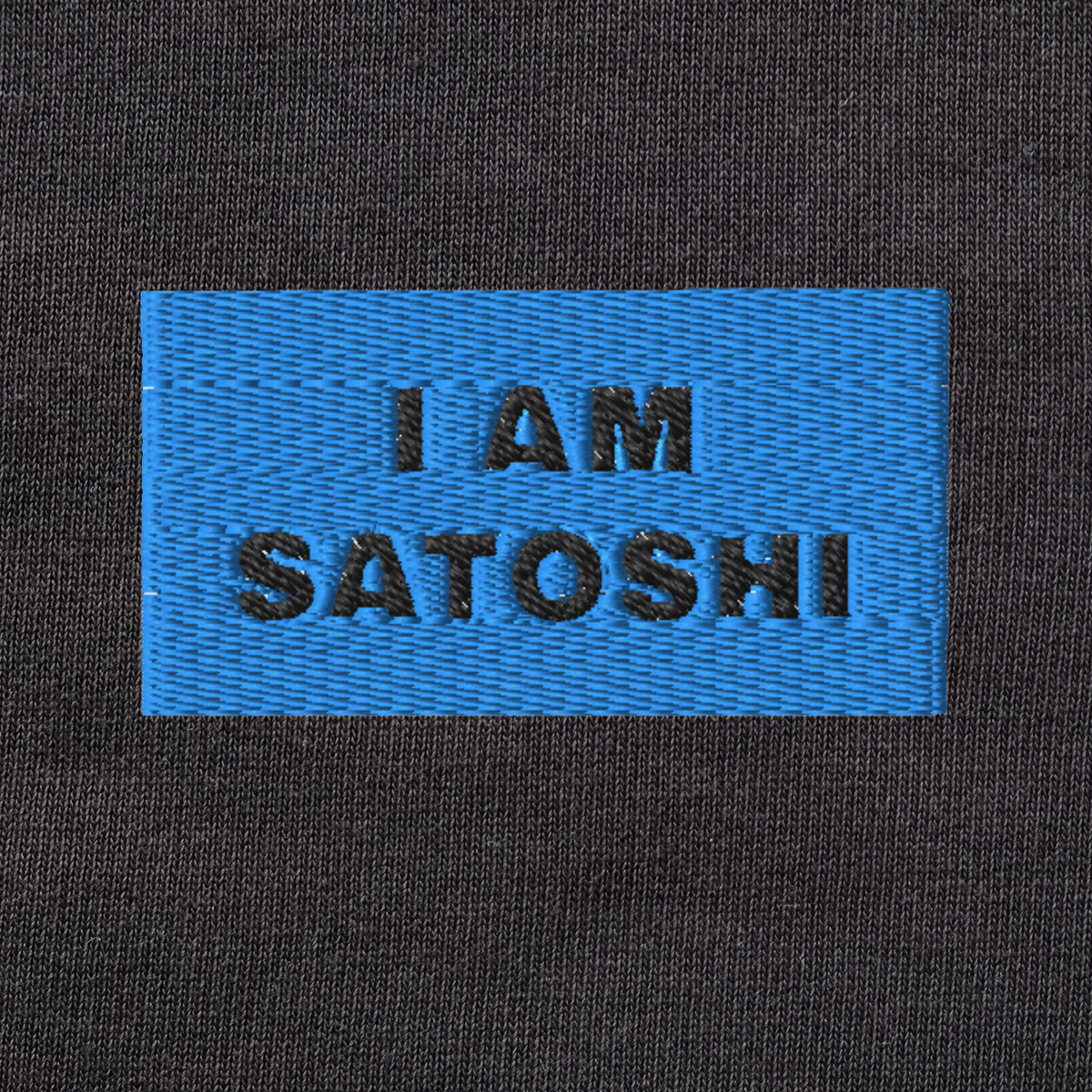 Unisex Organic Sweatshirt - BLACK - I AM SATOSHI (blue)